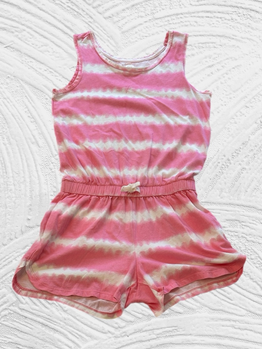 Gap Kids Girls XL 12 Pink White Tie Dye Romper Sleeveless